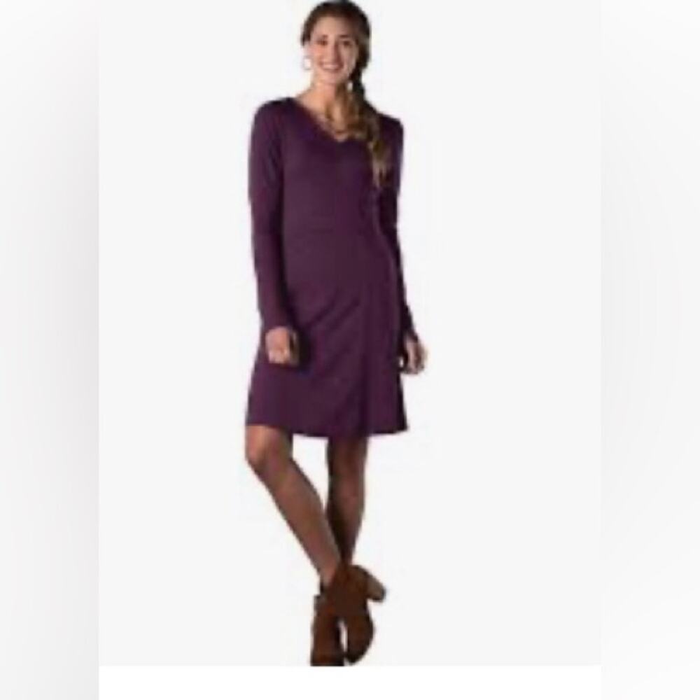Horny toad purple Finlay faux wrap dress v neck long sleeve S gorpcore active